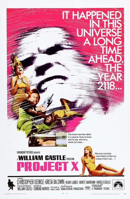 Framed Print : PROJECT X, US poster, Christopher George (head), Greta Baldwin (bottom), 1968 Framed Print : PROJECT X, US poster, Christopher George (head), Greta Baldwin (bottom), 1968