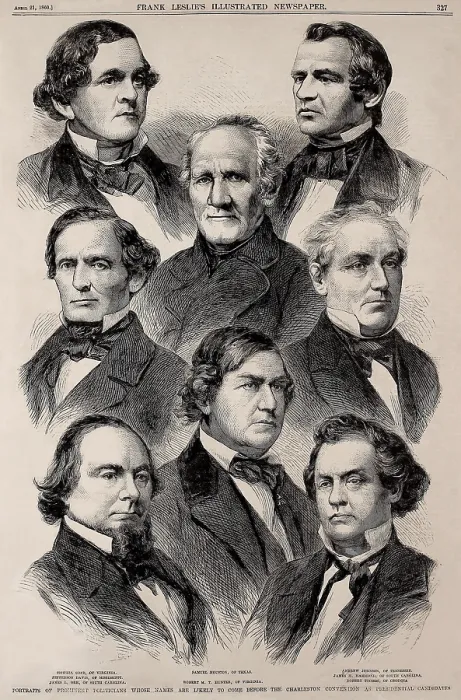 Framed Print : Prominent Democratic party politicians, considered as possible nominees for the Charleston convention, April 23-May 3, 1860