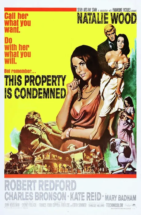 Framed Print : THIS PROPERTY IS CONDEMNED, US poster, Natalie Wood (necklace), top right from left: Robert Redford, Natalie Wood, 1966