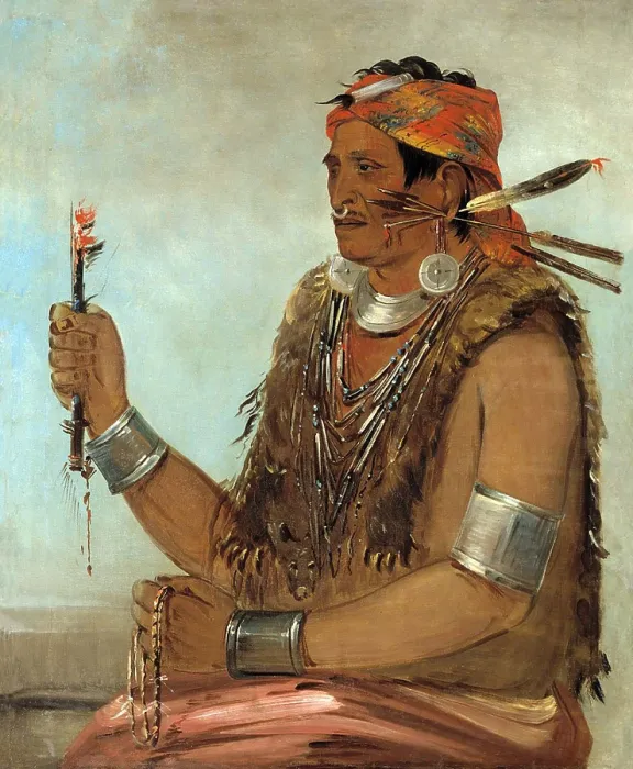 Framed Print : The Prophet, brother of Tecumseh, the Shawnee Chief, transformed himself from a lying, intriguing, lazy, drunken, braggart, into to a great shaman
