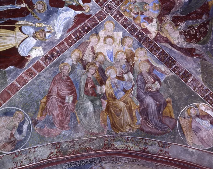 Framed Print : Prophets of the Immaculate, by Unknown Artist, 15th Century, fresco - Swiss, Locarno, Church of Saint Mary in Selva. Detail
