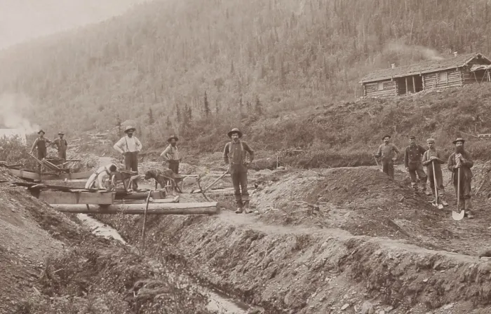 Framed Print : Six prospectors at work in El Dorado, California, ca. 1848-53 Framed Print : Six prospectors at work in El Dorado, California, ca. 1848-53