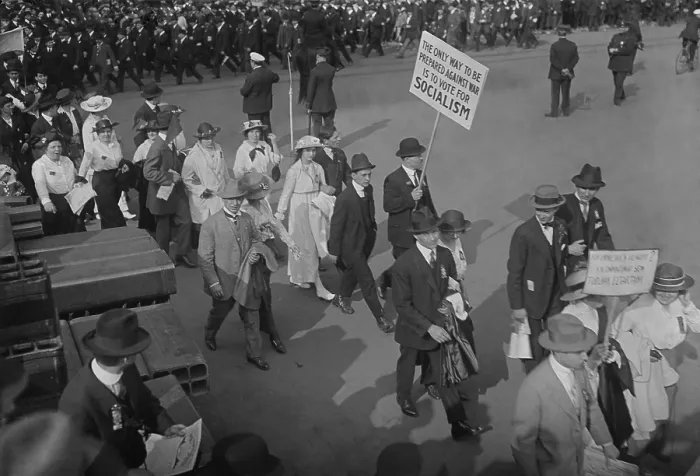 Framed Print : Protesters against Preparedness on May Day at New York Citys Union Square, 1916. Their sign reads, The only way to be prepared against war is to vote for socialism Framed Print : Protesters against Preparedness on May Day at New York Citys Union Square, 1916. Their sign reads, The only way to be prepared against war is to vote for socialism