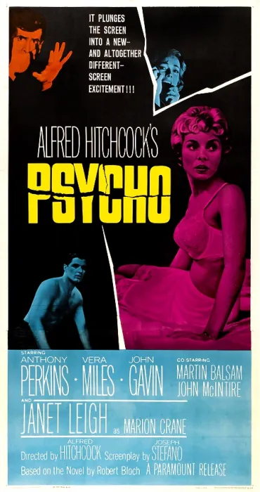 Framed Print : PSYCHO, U.S. poster, top left: Anthony Perkins; top right: Vera Miles; lower left: John Gavin; middle right: Janet Leigh, 1960