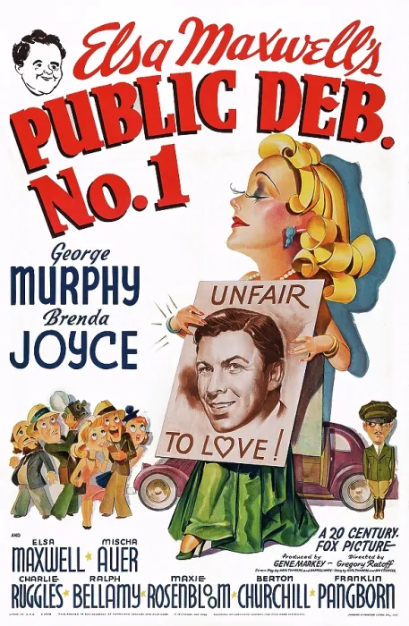 Framed Print : PUBLIC DEB NO. 1, US poster, Elsa Maxwell (top), Brenda Joyce (center), George Murphy (on poster), 1940, TM & Copyright 20th Century Fox Film Corp. / courtesy Everett Collection