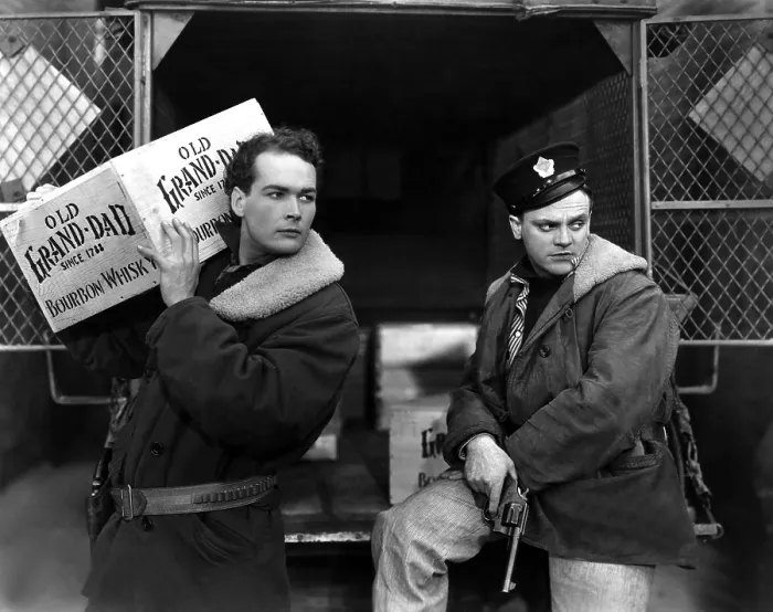 Framed Print : THE PUBLIC ENEMY, Edward Woods, James Cagney, 1931, unloading bootleg whiskey