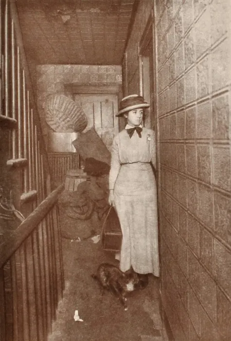 Framed Print : A Public Health visiting nurse from Henry Street Settlement House visits a tenement, c. 1900. On New Yorks Lower East Side, 90% of the sick remained at home without medical care