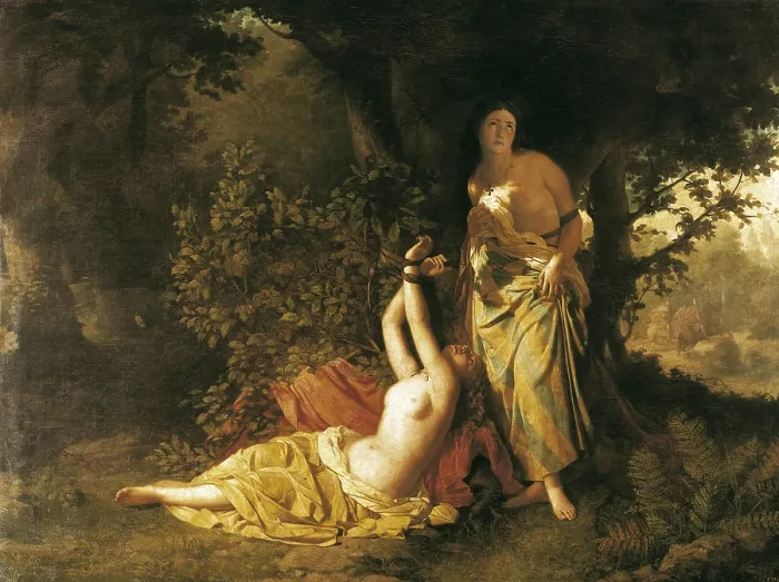 Framed Print : PUEBLA, Dioscoro Teofilo de la (1832-1901). The Cid's Daughters. 1871. Historical painting. Oil on canvas. SPAIN. Madrid. Prado Museum