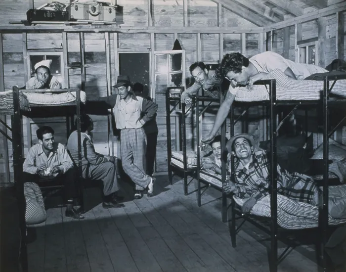 Framed Print : Puerto Rican migrant workers in barracks on a fruit farm in Dutchess County, N.Y. Ca. 1949. (BSLOC_2014_13_134) Framed Print : Puerto Rican migrant workers in barracks on a fruit farm in Dutchess County, N.Y. Ca. 1949. (BSLOC_2014_13_134)