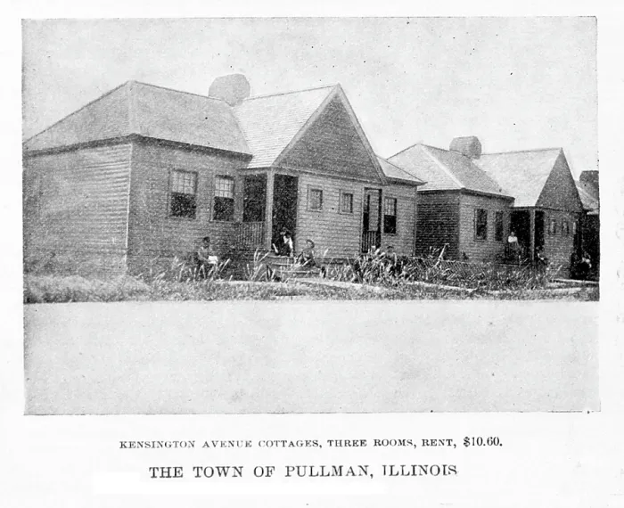 Framed Print : Pullman Palace Car Works. Worker's Housing, built 1890s. Kensington Avenue, Pullman, Illinois. 1894