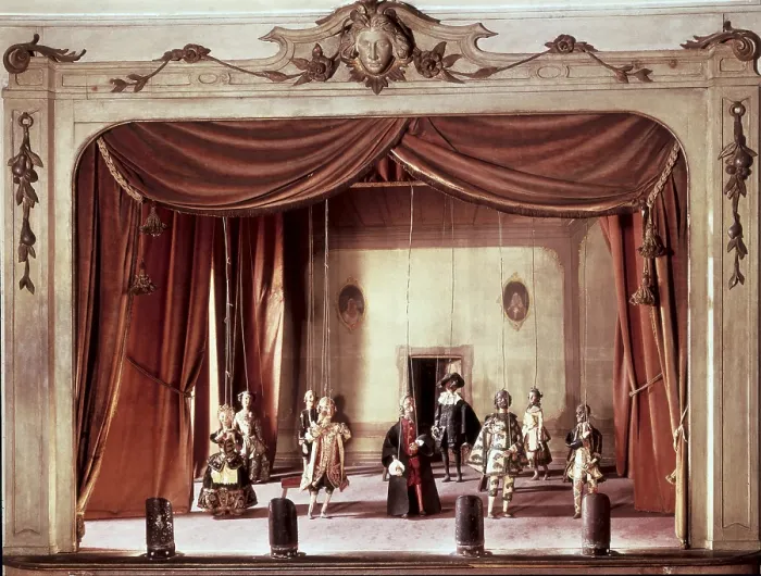 Framed Print : Puppet theatre with marionettes, 18th c. Early Modern Era. ITALY. Venice. Ca Rezzonico. - Iberfoto / Everett Collection (510804)**US SALES ONLY** Framed Print : Puppet theatre with marionettes, 18th c. Early Modern Era. ITALY. Venice. Ca Rezzonico. - Iberfoto / Everett Collection (510804)**US SALES ONLY**