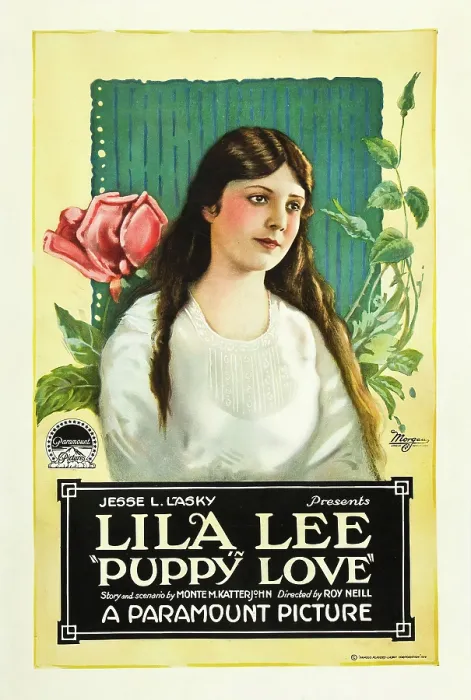 Framed Print : PUPPY LOVE, Lila Lee on poster art, 1919 Framed Print : PUPPY LOVE, Lila Lee on poster art, 1919