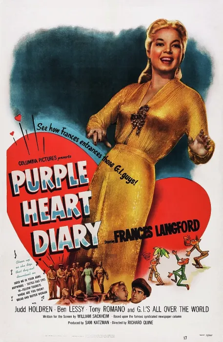 Framed Print : PURPLE HEART DIARY, US poster, Frances Langford, 1951 Framed Print : PURPLE HEART DIARY, US poster, Frances Langford, 1951