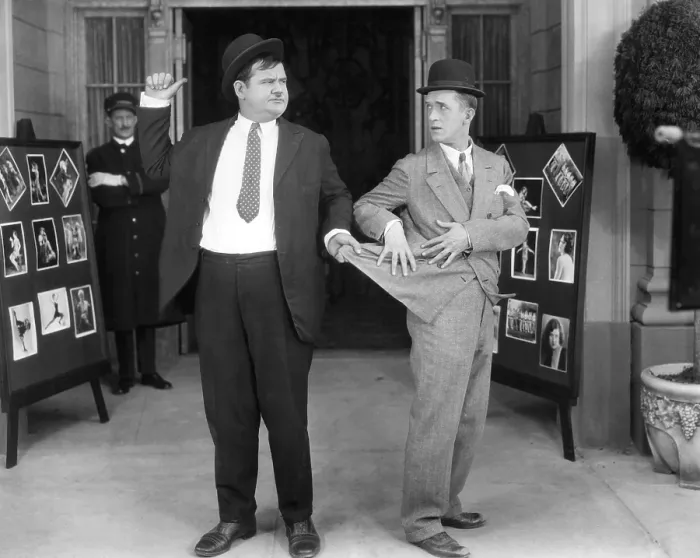 Framed Print : THEIR PURPLE MOMENT, from left: Oliver Hardy, Stan Laurel, 1928, sequence not in finished film