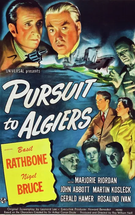 Framed Print : PURSUIT TO ALGIERS, top from left: Basil Rathbone, Nigel Bruce, 1945 Framed Print : PURSUIT TO ALGIERS, top from left: Basil Rathbone, Nigel Bruce, 1945
