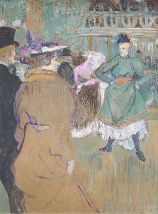 Framed Print : Quadrille at the Moulin Rouge, by Henri de Toulouse-Lautrec, 1892, French Post-Impressionism painting, oil on cardboard