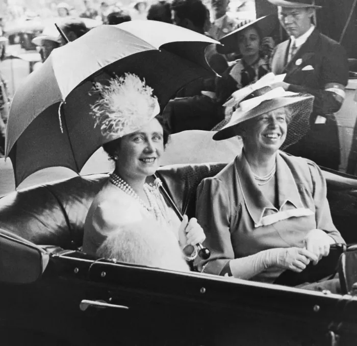 Framed Print : Queen Elizabeth of England and Eleanor Roosevelt in a Royal Procession through Washington, D.C. during an official visit of the British Royals on June 8, 1939