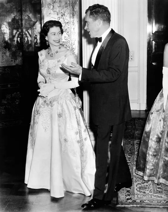 Framed Print : Queen Elizabeth II and Vice President Richard Nixon. She was the guest of honor at the Thanksgiving dinner at the US Embassy residence in London. Nov. 27, 1958 Framed Print : Queen Elizabeth II and Vice President Richard Nixon. She was the guest of honor at the Thanksgiving dinner at the US Embassy residence in London. Nov. 27, 1958