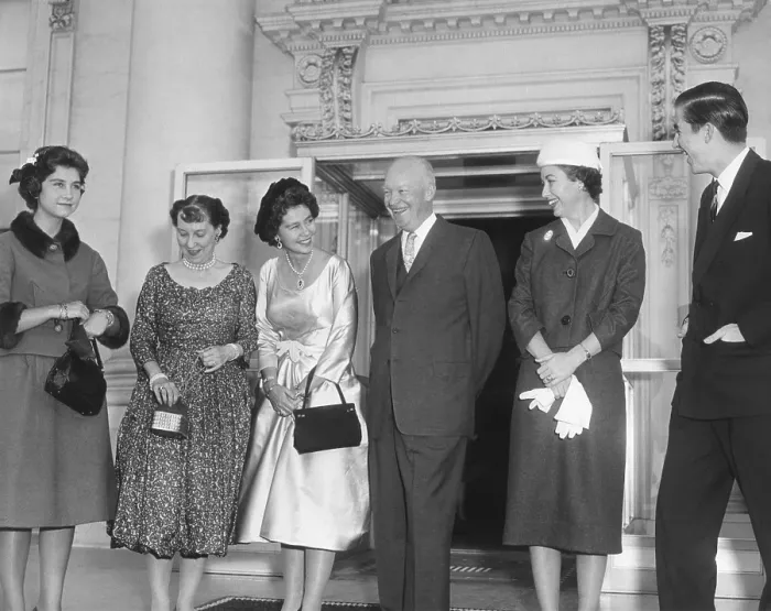 Framed Print : Queen Fredrika of the Hellenes (Greece) and two of her children visit the White House