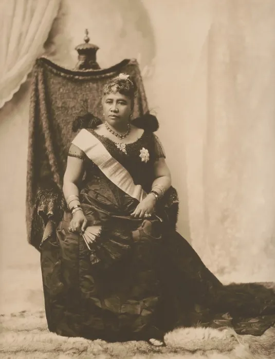 Framed Print : Queen Liliuokalani, last sovereign of the Hawaiian Kamehameha dynasty, 1891. She was deposed in a coup detat on Jan. 17, 1893. Photo by Franz-Otto-Koch (BSLOC_2017_20_60)