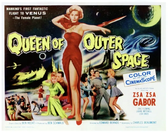 Framed Print : QUEEN OF OUTER SPACE, center: Zsa Zsa Gabor, 1958