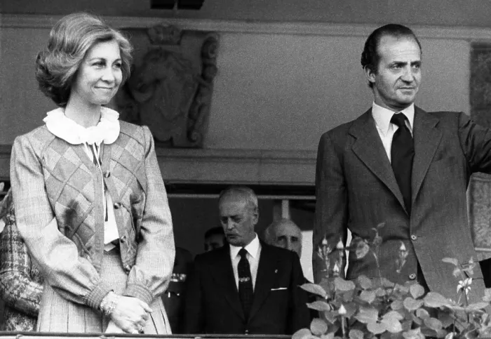 Framed Print : Queen Sofia and King Juan Carlos of Spain. ca. 1980s. Courtesy: CSU Archives / Everett Collection
