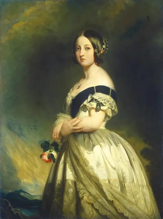 Framed Print : Queen Victoria, Franz Xaver Winterhalter studio, 1843, German / English painting, oil on canvas