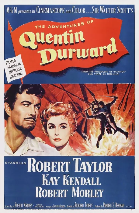 Framed Print : QUENTIN DURWARD, l-r: Robert Taylor, Kay Kendall on poster art, 1955