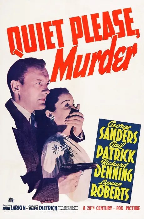 Framed Print : QUIET PLEASE: MURDER, (aka QUIET PLEASE, MURDER), US poster art, from left: George Sanders, Gail Patrick, 1942, TM and Copyright 20th Century Fox Film Corp