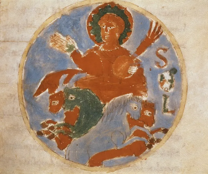 Framed Print : RABANUS, Maurus (c. 780 - 856). De universo or De rerum naturis. 842 - 847. The Sun. Edition of the 11th century from the original Carolingian manuscript. Romanesque art Framed Print : RABANUS, Maurus (c. 780 - 856). De universo or De rerum naturis. 842 - 847. The Sun. Edition of the 11th century from the original Carolingian manuscript. Romanesque art