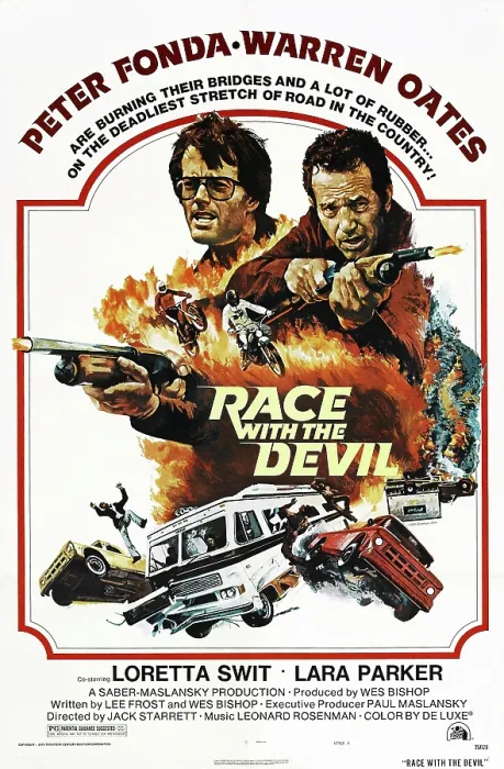 Framed Print : RACE WITH THE DEVIL, US poster, from left: Peter Fonda, Warren Oates, 1975, TM & Copyright 20th Century Fox Film Corp. / courtesy Everett Collection Framed Print : RACE WITH THE DEVIL, US poster, from left: Peter Fonda, Warren Oates, 1975, TM & Copyright 20th Century Fox Film Corp. / courtesy Everett Collection