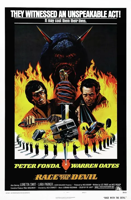 Framed Print : RACE WITH THE DEVIL, US poster, from left: Peter Fonda, Warren Oates, 1975, TM & Copyright 20th Century Fox Film Corp. / courtesy Everett Collection Framed Print : RACE WITH THE DEVIL, US poster, from left: Peter Fonda, Warren Oates, 1975, TM & Copyright 20th Century Fox Film Corp. / courtesy Everett Collection