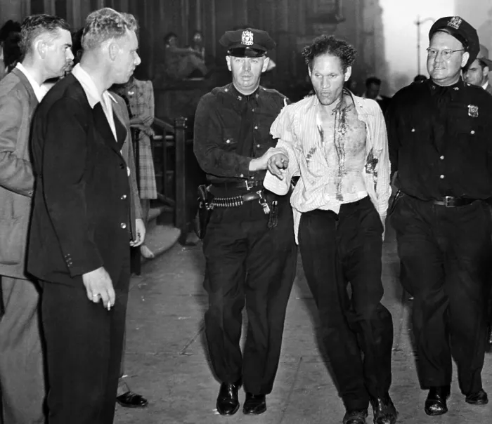 Framed Print : Race riot in New York City's Harlem section