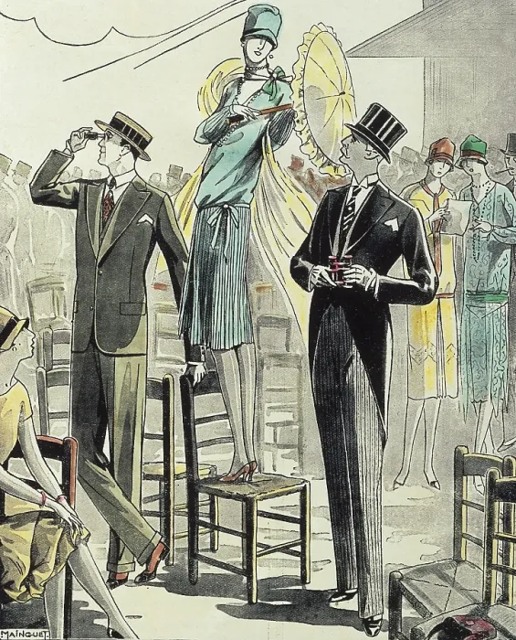 Framed Print : In the racecourse. 1927. Illustration from Mainguet. Drawing. - J. Bedmar / Iberfoto / Everett Collection (307476)**US SALES ONLY**