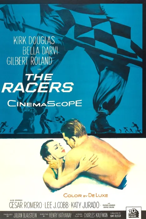 Framed Print : THE RACERS, l-r: Bella Darvi, Kirk Douglas on poster art, 1955, TM and Copyright 20th Century Fox Film Corp. All rights reserved. / courtesy Everett Collection