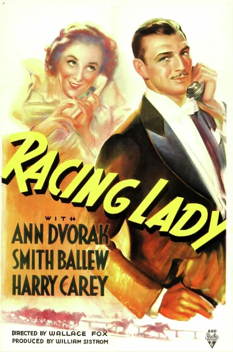 Framed Print : RACING LADY, US poster art, from left: Ann Dvorak, Smith Ballew, 1937
