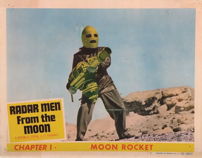 Framed Print : RADAR MEN FROM THE MOON, lobbycard, Chapter 1 - Moon Rocket, George Wallace, 1952