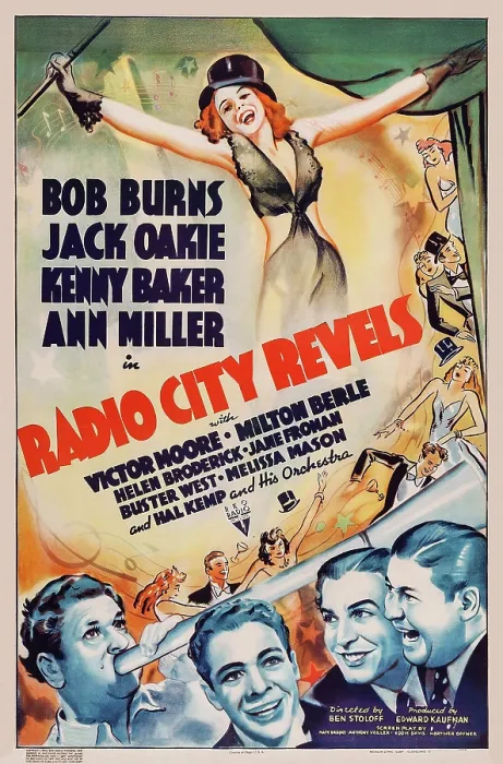 Framed Print : RADIO CITY REVELS, top: Ann Miller, bottom l-r: Hal Kemp, Kenny Baker, Milton Berle, Jack Oakie on poster art, 1938 Framed Print : RADIO CITY REVELS, top: Ann Miller, bottom l-r: Hal Kemp, Kenny Baker, Milton Berle, Jack Oakie on poster art, 1938
