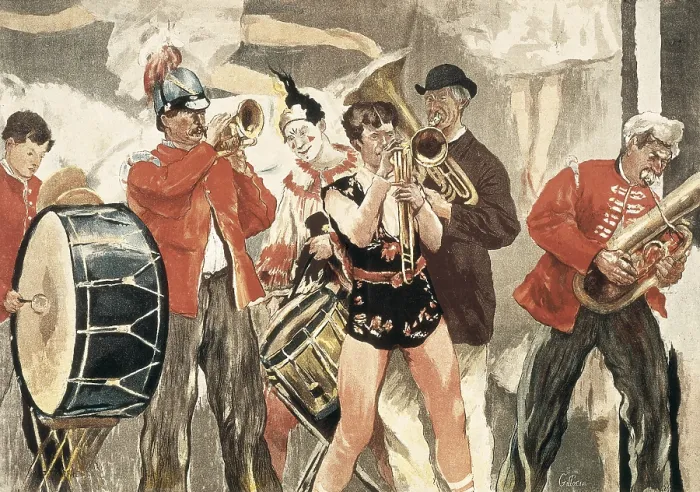 Framed Print : RAFFAELLI, Jean Franois (1850-1924). The Orchestra of the Circus. 1888-1889. Watercolour. - BeBa / Iberfoto / Everett Collection (341193)**US SALES ONLY** Framed Print : RAFFAELLI, Jean Franois (1850-1924). The Orchestra of the Circus. 1888-1889. Watercolour. - BeBa / Iberfoto / Everett Collection (341193)**US SALES ONLY**