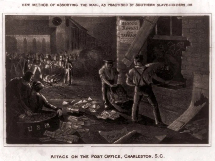Framed Print : Raid on the Charleston post office by a mob of anti-abolitionist in July 1835 Framed Print : Raid on the Charleston post office by a mob of anti-abolitionist in July 1835
