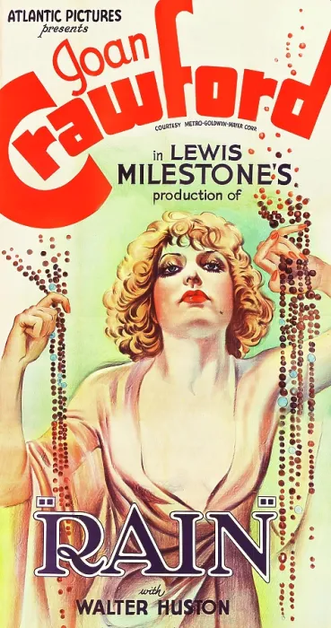 Framed Print : RAIN, Joan Crawford on poster art, 1932
