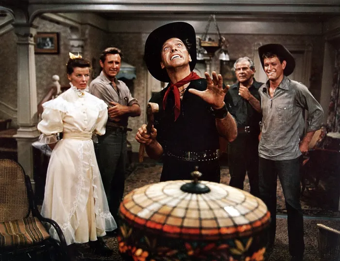 Framed Print : THE RAINMAKER, Katharine Hepburn, Lloyd Bridges, Burt Lancaster, Cameron Prud'Homme, Earl Holliman, 1956