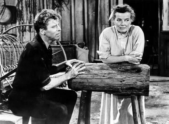 Framed Print : THE RAINMAKER, from left, Burt Lancaster, Katharine Hepburn, 1956