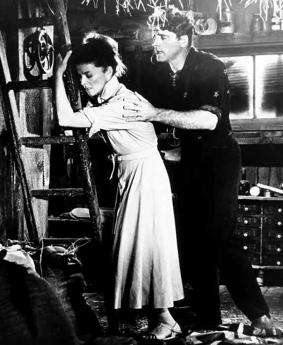 Framed Print : THE RAINMAKER, from left, Katharine Hepburn, Burt Lancaster, 1956 Framed Print : THE RAINMAKER, from left, Katharine Hepburn, Burt Lancaster, 1956