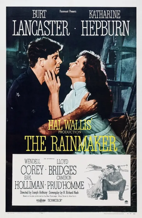 Framed Print : THE RAINMAKER, US poster art, from left: Burt Lancaster, Katharine Hepburn, 1956