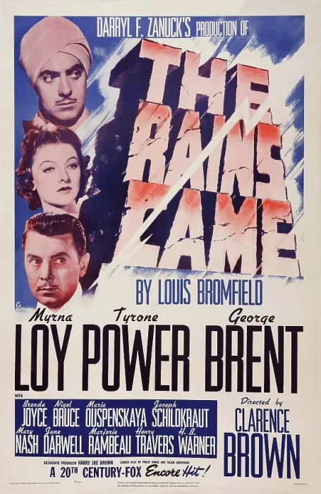 Framed Print : THE RAINS CAME, US poster art, from top: Tyrone Power, Myrna Loy, George Brent, 1939. TM & copyright 20th Century Fox Film Corp. All rights reserved / courtesy Everett Collection