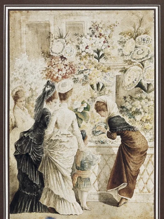 Framed Print : Rambla de las Flors (Rambla of Flowers) of Barcelona in 1880. Romanticism. Oil on canvas. SPAIN. Barcelona. Barcelona City History Museum. AISA / Everett Collection**US SALES ONLY**
