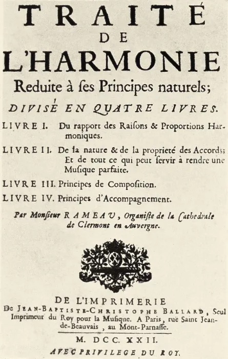 Framed Print : Rameau, Jean-Philippe. 'Trait de l'Harmonie' (Treatise on Harmony). Edition carried out in Paris (1722). AISA / Everett Collection**US SALES ONLY** Framed Print : Rameau, Jean-Philippe. 'Trait de l'Harmonie' (Treatise on Harmony). Edition carried out in Paris (1722). AISA / Everett Collection**US SALES ONLY**