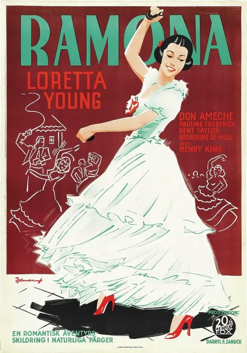 Framed Print : RAMONA, Swedish poster, Loretta Young, 1936, TM & Copyright 20th Century Fox Film Corp. / courtesy Everett Collection