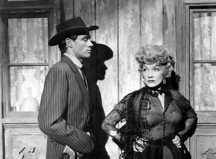 Framed Print : RANCHO NOTORIOUS, Mel Ferrer, Marlene Dietrich, 1952 Framed Print : RANCHO NOTORIOUS, Mel Ferrer, Marlene Dietrich, 1952